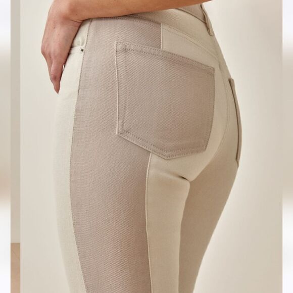 NWT Reformation Cynthia Tonal Reworked High Rise Straight Jean Wash Clay Size 27 - Picture 13 of 14